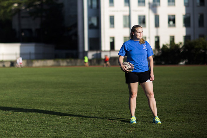 Playing rugby, Clark loves the physicality of the sport and how it promotes body positivity in girls.