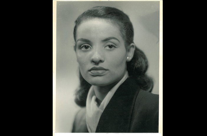 A modeling shot of Ophelia DeVore from the 1940s. Credit: Ophelia DeVore papers, MARBL, Emory University.