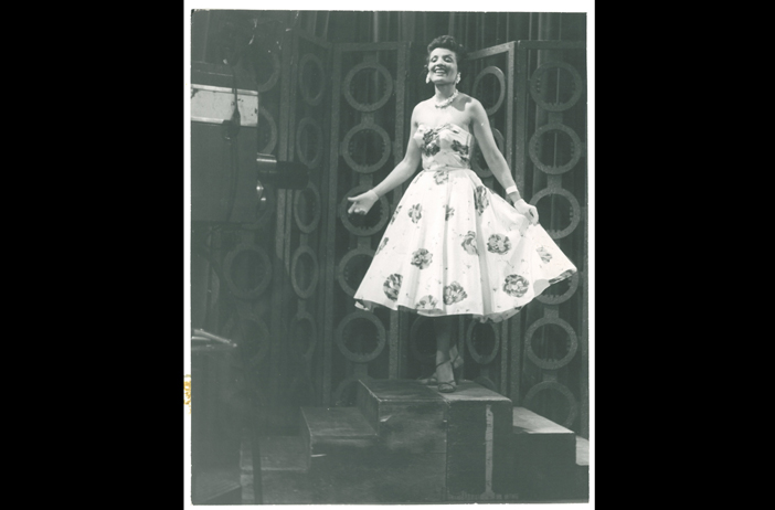 in this photo dated 1951, served as co-host of "Spotlight on Harlem" with Ralph Cooper. Credit: Ophelia DeVore papers, MARBL, Emory University.