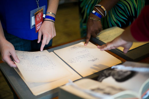 Poets on campus for the 2015 Brave New Voices International Youth Poetry Slam Festival explore MARBL archival materials, including early poems and hand-corrected drafts of work by acclaimed poets Langston Hughes, Seamus Heaney and Lucille Clifton.
