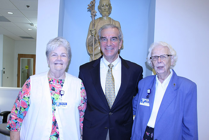 Sister Peggy Fannon, Phil Coletti and Sister Denis Marie Murphy