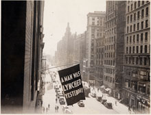 From 1920 until 1938 (when the NAACP was threatened with eviction) this flag flew from the headquarters of the NAACP when a lynching occurred. Source: Library of Congress Prints and Photographs Division, NAACP Collection.