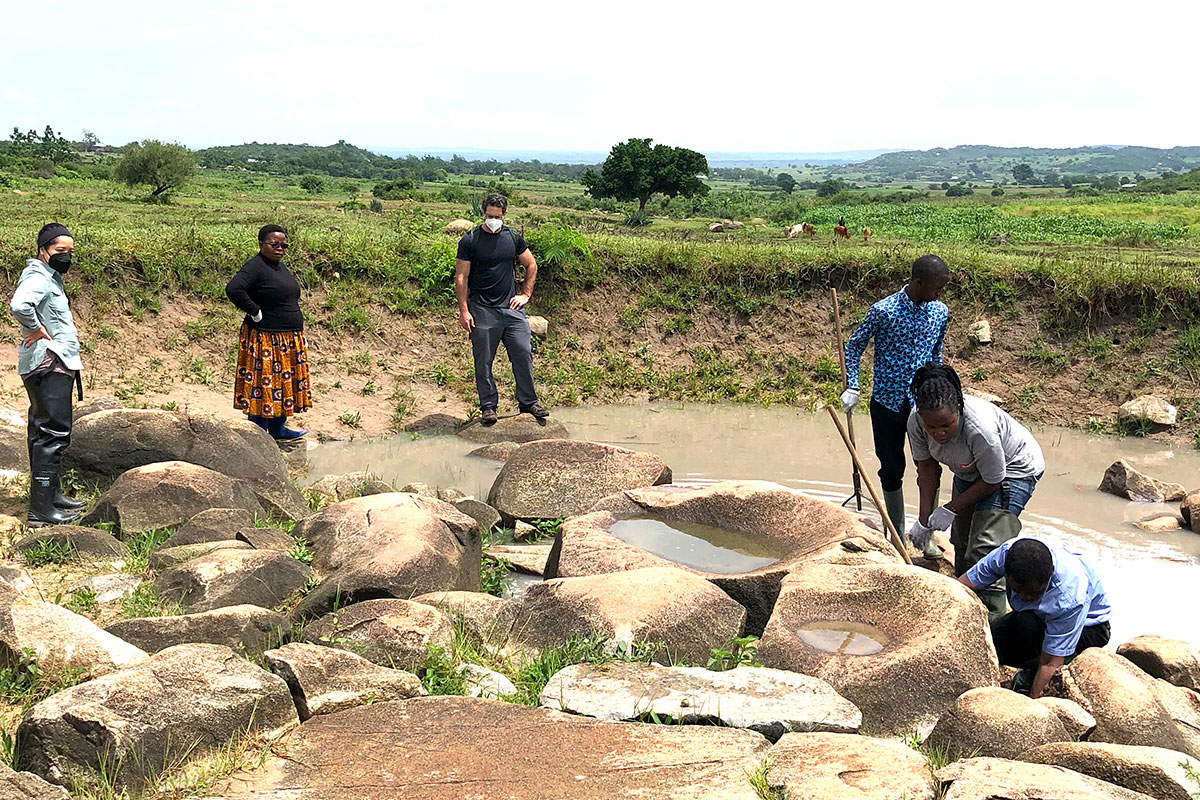 Researchers work in Tanzania