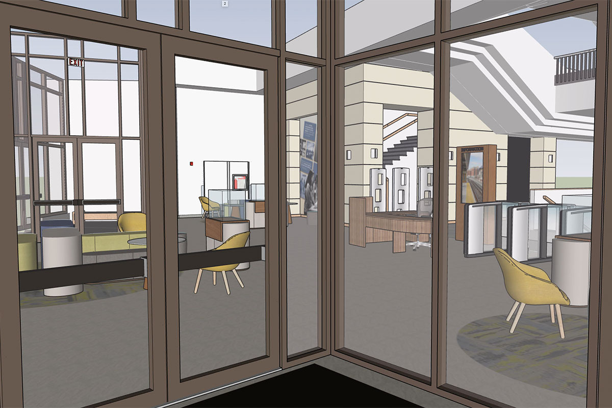 architectural rendering of lobby renovation